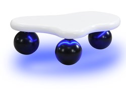 Wolkvormige Salontafel - Moderne Salontafel - LED Verlichting - Afgeronde Hoeken - Mat MDF - Speels - Woonkamer - 95x62,5cm - 16 Kleuren - Zwart Wit