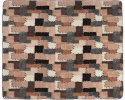 Wollen Deken 220x200cm 100% zuivere Australische Merino scheerwol OnceDoce® 450 g/m² Woolmark-certificaat – Warm Ademend Zacht – Wasbaar – Patchwork