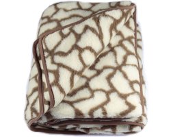 Wollen Deken Giraffe print Plaid 220x200cm in 100% zuivere Australische Merino scheerwol 450 g/m² Woolmark-certificaat