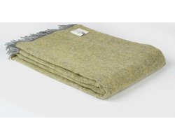 Wollen Plaid - Geel/Grijs - Gemêleerd patroon - Strak geweven - McNutt - 200x145cm