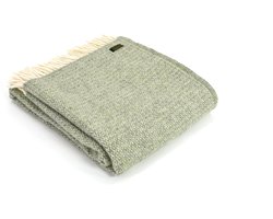 Wollen Plaid - Groen/Wit/Grijs - Gemêleerd patroon - Tweedmill - 183x150cm