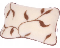 Wollen Sierkussen 40x60cm in 100% zuivere Australische Merino scheerwol 500 g/m² Woolmark-certificaat – Kussen Crème Bruin dessin