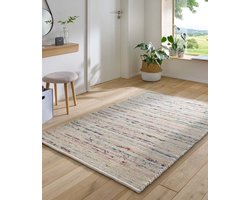Wollen vloerkleed - Bokn wit/multi 250x340 cm