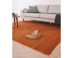 Wollen vloerkleed Lett - cognac 90x160 cm