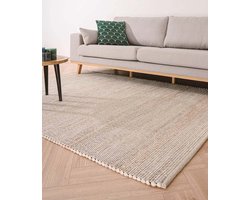 Wollen vloerkleed - Lett wit/beige 300x400 cm