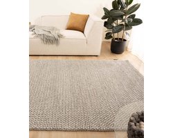 Wollen vloerkleed - Løkke lichtgrijs 300x400 cm