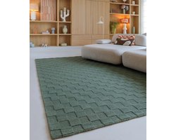 Wollen vloerkleed - Tavle groen 160x230