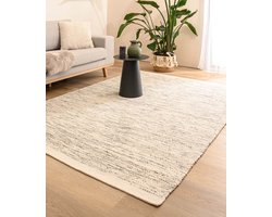 Wollen vloerkleed - Ulstein wit/zwart 200x300 cm