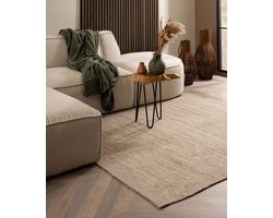 Wollen vloerkleed vierkant - Ulstein naturel/grijs 250x250 cm