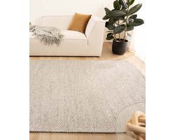 Wollen vloerkleed - Vridning lichtgrijs 300x400 cm