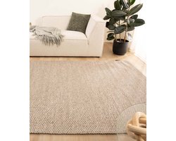 Wollen vloerkleed - Vridning zandkleur 200x300 cm