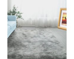 Wollig tapijt, hoogpolig, shaggy tapijt voor slaapkamer, woonkamer, kinderkamer, tienerkamer (120 x 160 cm, lichtgrijs)