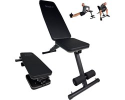 WOLV® Verstelbare Fitnessbank – 8 Standen – Halterbank tot 200KG Belastbaar – Inklapbaar & Ruimtebesparend – Trainingsbank voor Krachttraining – Compact