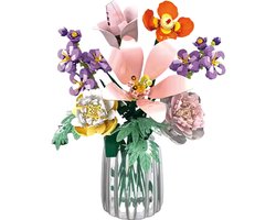 Woma 11120 Zomer boeket bloemen bouwset | Botanical Flowers Collection | Classic Creator speelgoed bloemenboeket bouwpakket | Icons modelbouw bloemenpracht volwassenen & kinderen | DIY kunstbloemen geschikt voor Lego | Bouwdoos met 563 bouwstenen