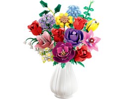 Woma 11304 Kleurrijke Bloemen Boeket bouwset | Botanical Flowers Collection 2025 modelbouw | Classic Creator speelgoed bouwpakketten voor volwassenen & kinderen | DIY icons kunstbloemen bloemenpracht geschikt voor Lego | bouwdoos met 907 bouwstenen