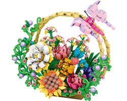 Woma - Bloemenboeket in mand | Botanical Flowers Collection | Classic Creator speelgoed wilde bloemen bouwpakket | Icons bloemenpracht modelbouw voor volwassenen kinderen | DIY kunstbloemen decoratie geschikt voor lego | Bouwdoos met 635 bouwstenen