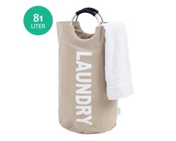 Wonair Wasmand - Waszak - Wasmanden - Waszak groot - Wassorteerder - Waszakken voor wasgoed - Wasmand Opvouwbaar - Beige - 81L