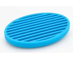 Wondersathome® Zeepbakje Blauw - Ovaal - Duurzaam - Handzeep - Badkamer Accessoires - Zeephouder - Luxe Zeepbakje - Siliconen Zeephouder