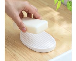 Wondersathome® Zeepbakje Wit - Ovaal - Duurzaam - Handzeep - Badkamer Accessoires - Zeephouder - luxe zeepbakje - siliconen zeephouder