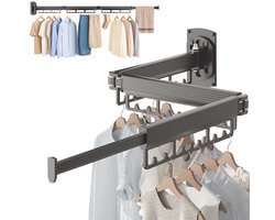 Woning Decor Droogrek 127cm – Inklapbaar Wanddroogrek – Muur Wasrek – Droogrek Hangend - Voor Binnen en Buiten – Duurzaam & Ruimtebesparend