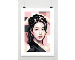 Wonyoung Poster - Muziek Posters - IVE - Kpop - Pop Art - Artiest - Portret - Met Witte Rand - Passe-Partouts Effect - Wanddecoratie Woonkamer - 180 gram papier - B7274WV - Formaat 60 x 90cm