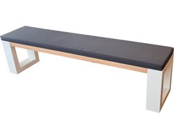 Wood4you - Bank New Jersey Eikenhout wit incl kussen