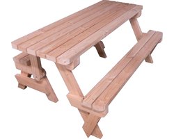Woodkit.nl Douglas hout Inklapbare picknicktafel bouwpakket