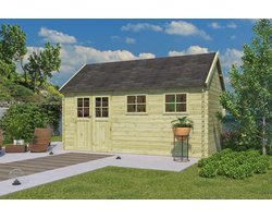 Woodlands Blokhut Gloucester XL Groen Geïmpregneerd 505 x 295 cm