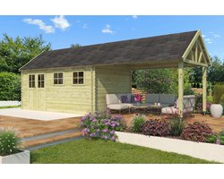 Woodlands Blokhut Gloucester XL Groen Geïmpregneerd 880 x 295 cm