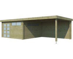 Woodlands Blokhut Modern met Overkapping Geïmpregneerd 815 x 385 cm