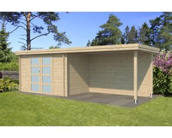 Woodlands Blokhut Oregon met Overkapping 595 x 205 cm