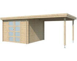 Woodlands Blokhut Oregon met Overkapping 595 x 295 cm