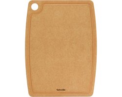 Woodlie Houten Snijplank – Houtvezel – Plasticvrij – Antibacterieel – Vaatwasserbestendig – Mesvriendelijk – Antislip – Sapgoot – Ophanggat – 37×27,5 cm