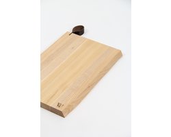 Woodsea Chop-Chop cutting board - Snijplank - Massief eikenhout - Met leren handgreep - Large