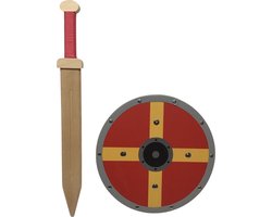 WOODSY ® Romeins zwaard en ridderschild Gladius Ridder middeleeuwen carnaval