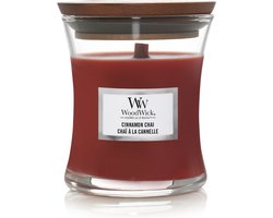 WoodWick Geurkaars Mini Candle - Cinnamon Chai - 20 branduren - 85gr - 8 cm / ø 7 cm