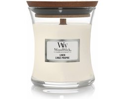 WoodWick Geurkaars Mini Candle - Linen - 20 branduren - 85gr - 8 cm / ø 7 cm