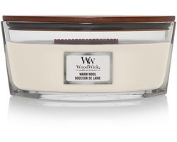WoodWick Heartwick Flame Ellipse Geurkaars - Warm Wool - 50 branduren