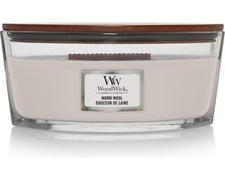 WoodWick Heartwick Flame Ellipse Geurkaars - Warm Wool - 50 branduren