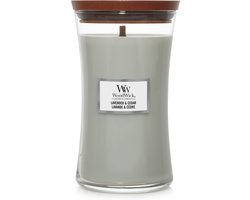 WoodWick Hourglass Large Geurkaars - Lavender & Cedar - 130 branduren
