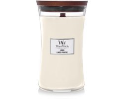 WoodWick Hourglass Large Geurkaars - Linen - 130 branduren