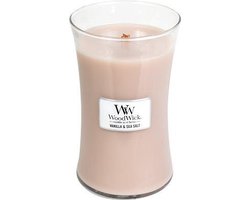 WoodWick Hourglass Large Geurkaars - Vanilla & Sea Salt - 130 branduren