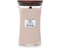 WoodWick Hourglass Large Geurkaars - Vanilla & Sea Salt - 130 branduren