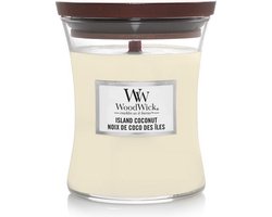 WoodWick Hourglass Medium Geurkaars - Island Coconut - 60 branduren