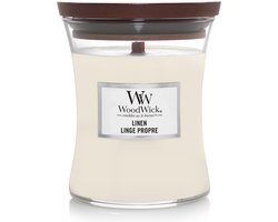 WoodWick Hourglass Medium Geurkaars - Linen - 60 branduren