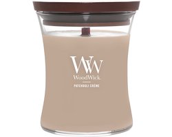 WoodWick Hourglass Medium Geurkaars - Patchouli Créme - 60 branduren