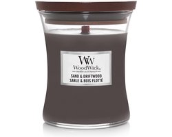 WoodWick Hourglass Medium Geurkaars - Sand & Driftwood - 60 branduren