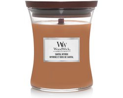 WoodWick Hourglass Medium Geurkaars - Santal Myrrh - 60 branduren