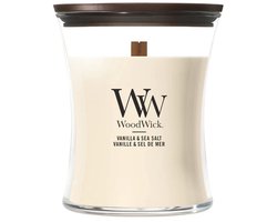 WoodWick Hourglass Medium Geurkaars - Vanilla Sea Salt - 60 branduren