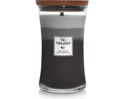 WoodWick Hourglass Trilogy Large Geurkaars - Warm Woods - 130 branduren